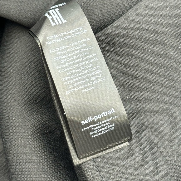 🆕 SELF-PORTRAIT 🧿 NWOT Embellished Taffeta Mini Dress, Black - Sz UK 10 / US 6 - Picture 17 of 17